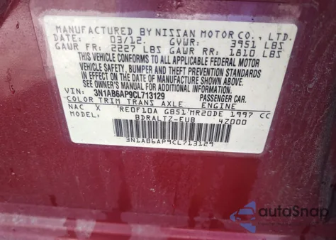 2012 Nissan Sentra 2.0 S z USA, uszkodzony, nr VIN 3N1AB6AP9CL713129